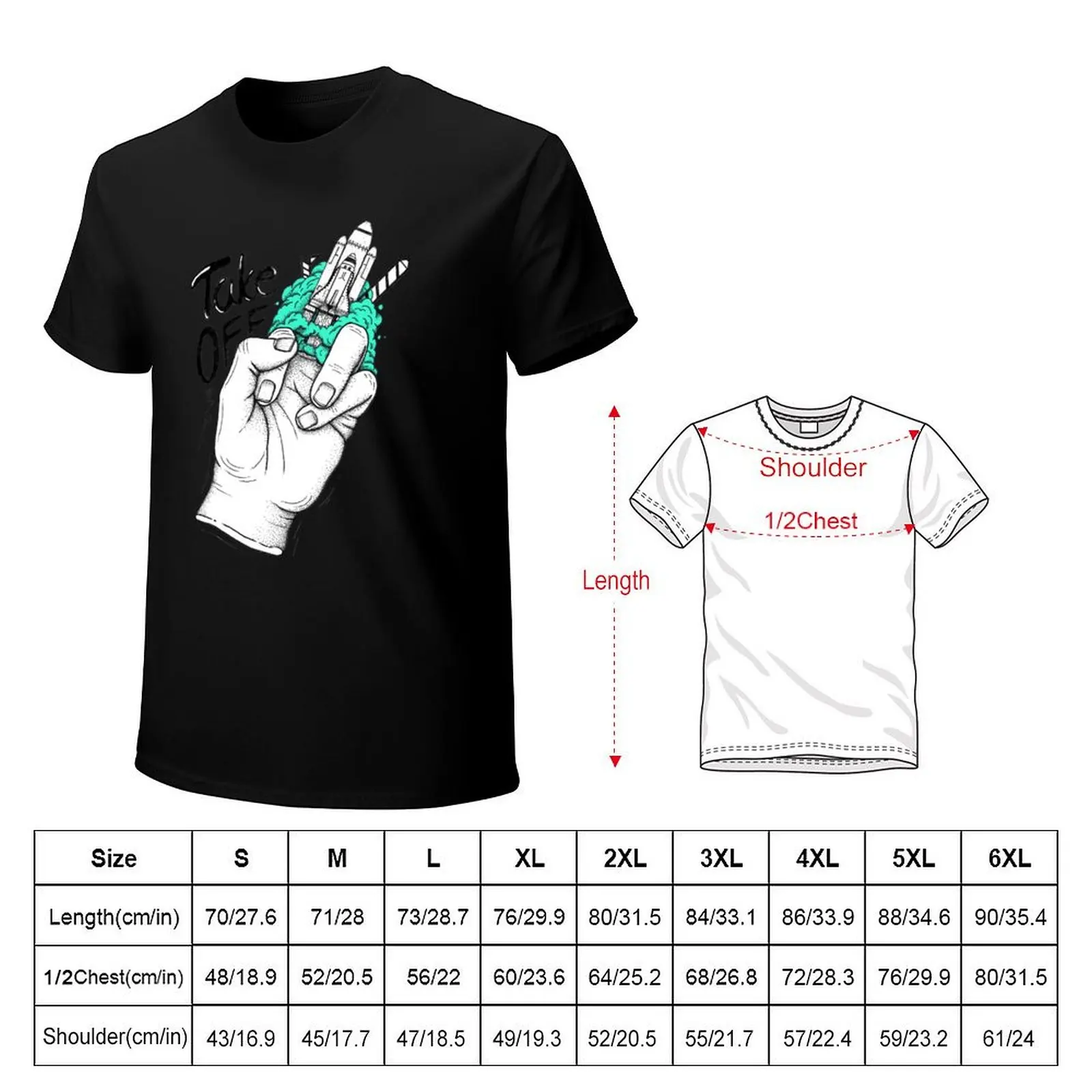 Rocket Finger T-Shirt t shirts for man pack cotton T-Shirt