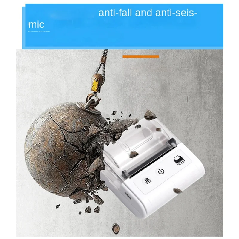 GOB-oWireless Mini เครื่องพิมพ์ความร้อนบลูทูธแบบพกพาเครื่องพิมพ์ใบเสร็จความร้อน BT 58 มม.การพิมพ์ใบเสร็จความร้อนสีขาว US