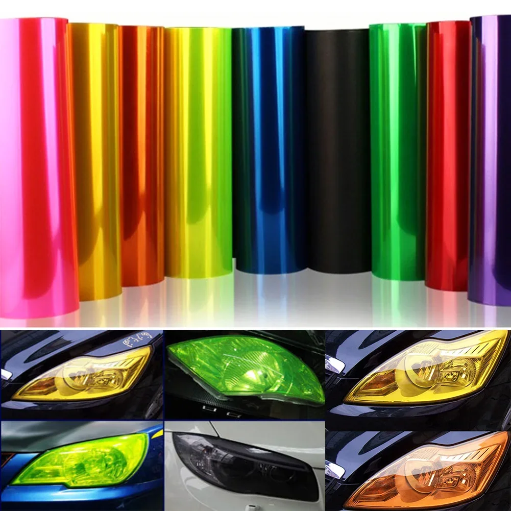 Car Tint Film Lens Vinyl Wrap Car Stickers Smoke Dark Black Blue Red Transparent for Car Auto Headlight Taillight Fog Light