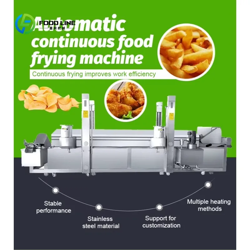 Customized Fried Plantain Chip Automatic Garri Large Industry Deep Fryer Puri Cashew Nut Cassava Groundnut Electric 220V New