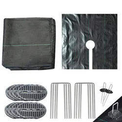Tree Protection Weed Mat with Hole Square Landscape Weed Barrier Fabric for Garden Orchard Plant Ground Covering Control Mulch