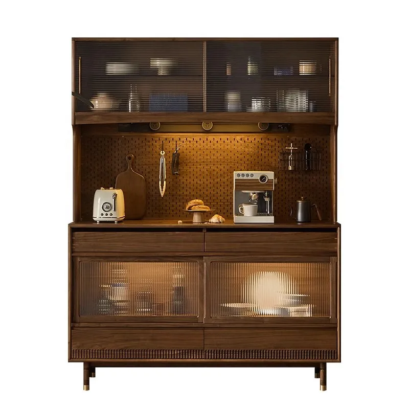 

North American black walnut dining side cabinet household wall multi-functional storage tea cabinet