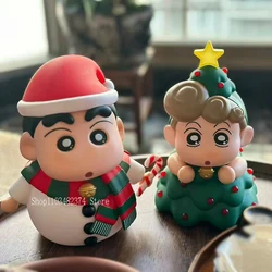 12cm Anime Crayon Shin Chan figura de acción árbol de Navidad Himawari estatuilla Nohara Shinnosuke figura de Navidad PVC lindo regalo de muñeca