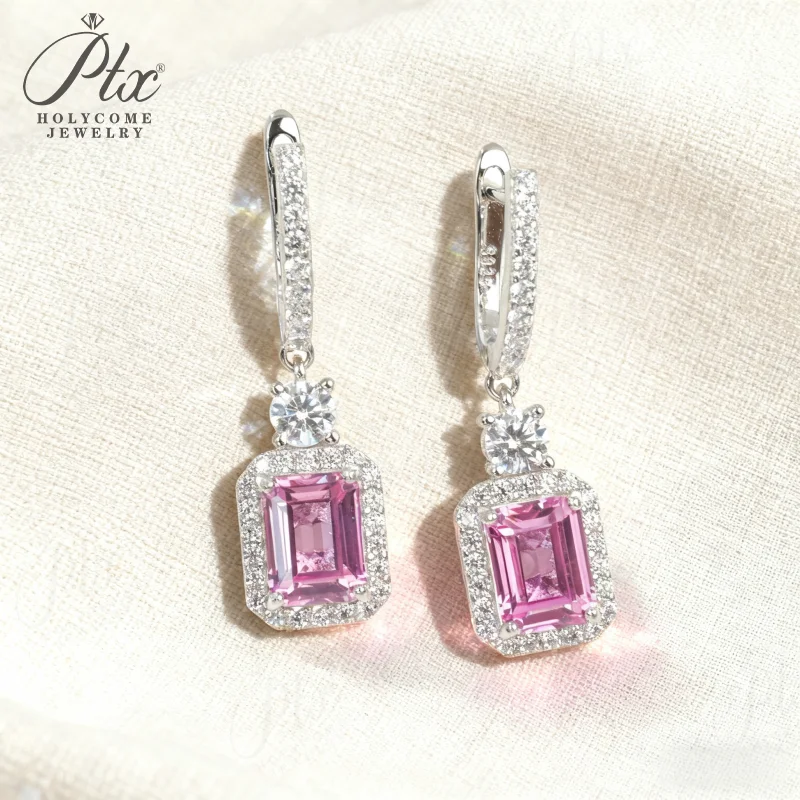 

Серьги на заказ изумрудной огранки 2,7-4 карата для женщин, выращенные в лаборатории драгоценные камни, рубин/сапфир/Padparadscha, гипоаллергенный рождественский подарок