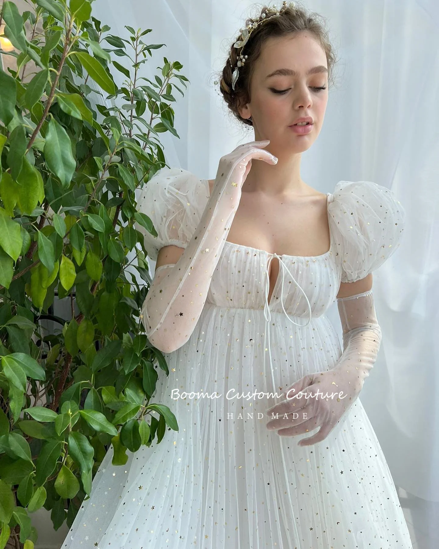 Booma Rotterdam-Robe de Soirée de Mariage Trapèze à Paillettes, Tulle Étoilé Kly, Manches Courtes Carrées, Robes de Promo, Maxi à Plusieurs Niveaux, Quelle que soit