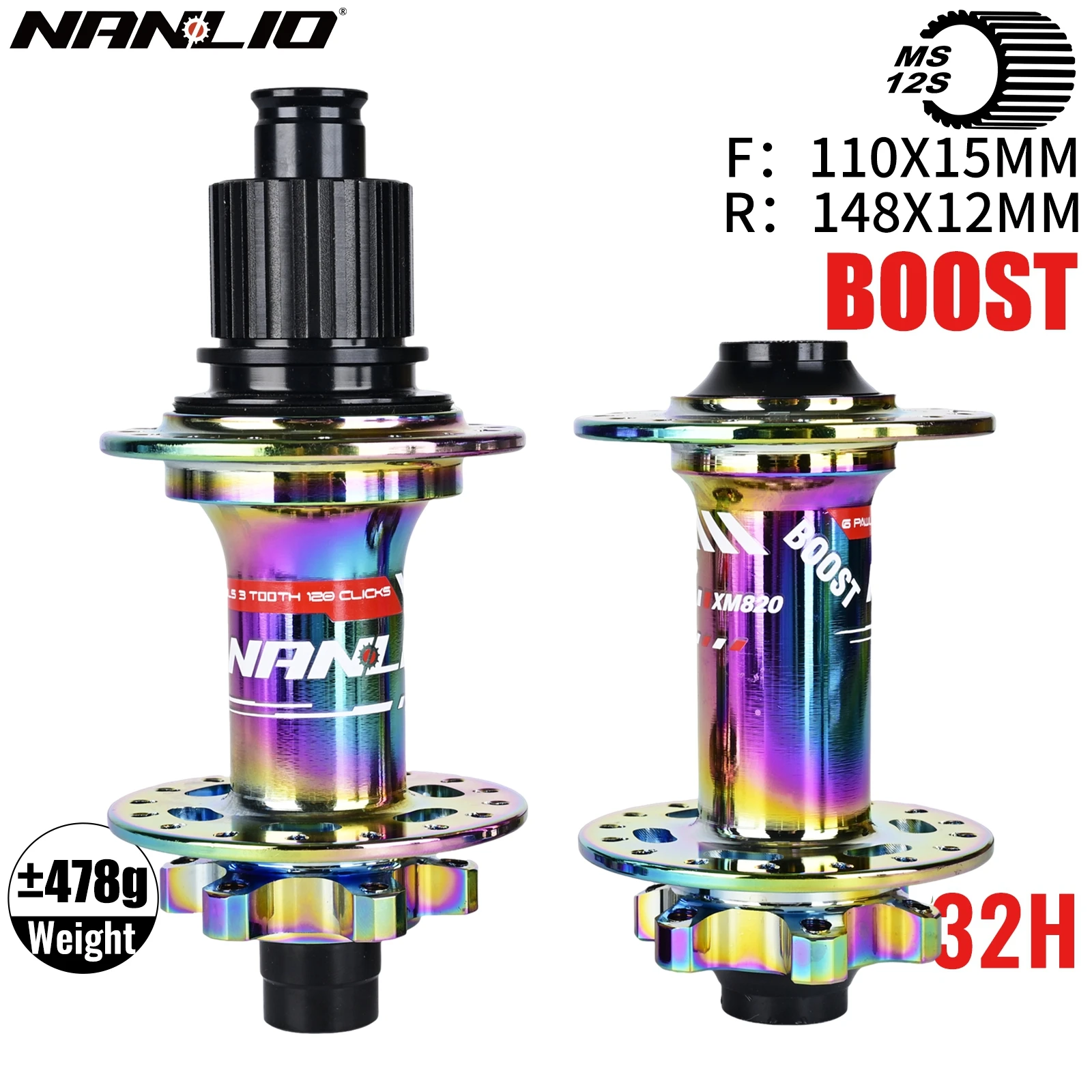 最終値下げmtb mtbhub 120ノッチ爆音ハブ 32h クイックリリース Nanlio BOOST MTB Hubs 6 Pawls 120T Ratchet 148x12 110x15MM 32H 28H