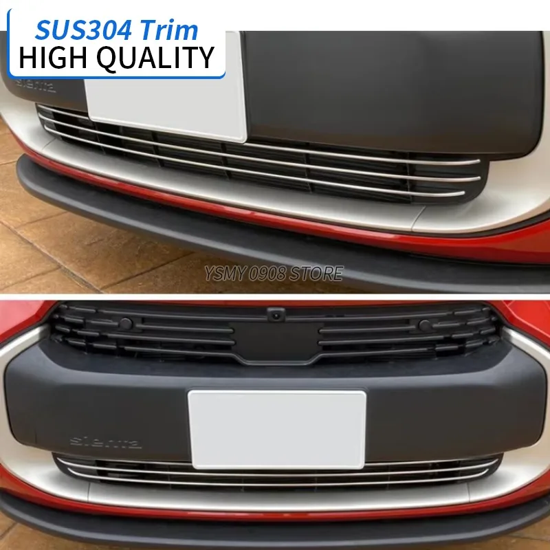 3 PCS Lower Grid Grille Modification Parts Front Bumper Decorative Strip for Toyota Sienta 10 Car Styling External Accessories