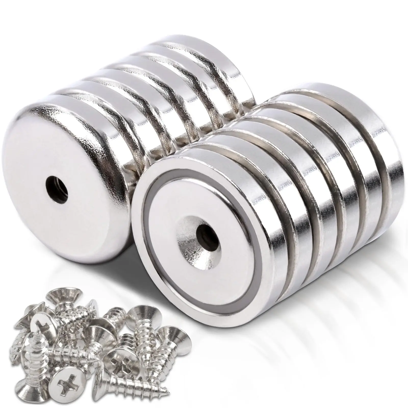 Strong Neodymium Cup Magnets With Holes Ring Pot Magnet Disc Magnets for Tool Storage Magnets for Craft Rare Earth Magnets Heav