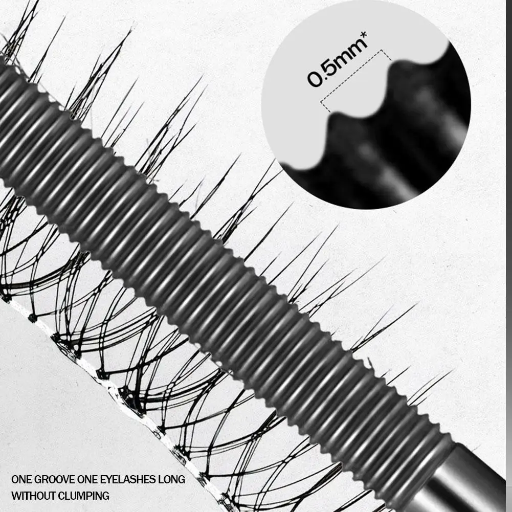Metal Iron Lashes Mascara Waterproof Silk Fiber Mascara Black Long Curling Eyelash Extensions Non-clumping Eyes Makeup Cosmetics