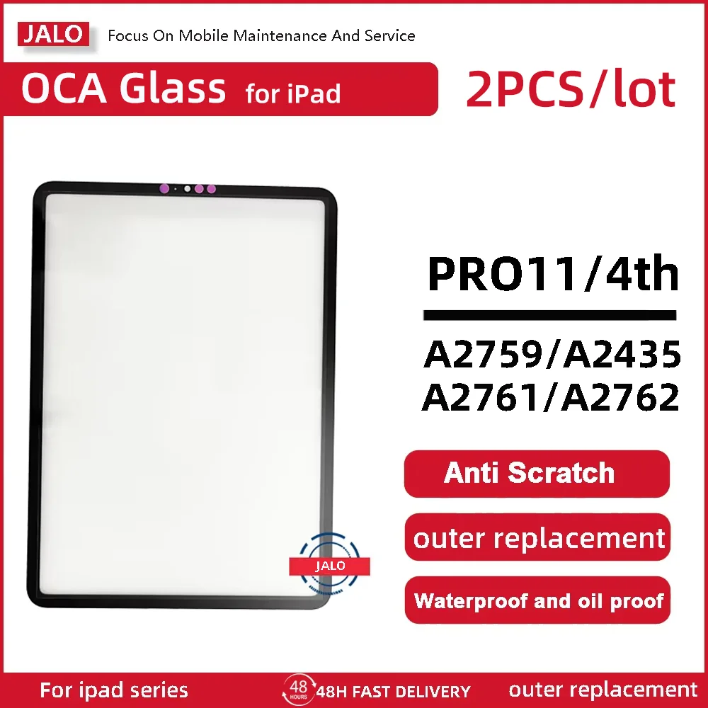 2 шт./лот сенсорное стекло + OCA для iPad PRO 11 дюймов 1 2 3 4 5 сенсорный экран A1980 A2228 сенсорная панель дигитайзер переднее стекло замена