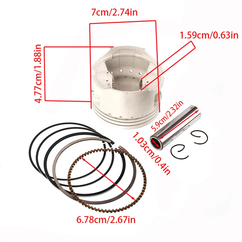 B250 zuiger 250cc motorfiets zuiger geschikt voor CG250 motorfiets cilinder zuiger zuigerveer