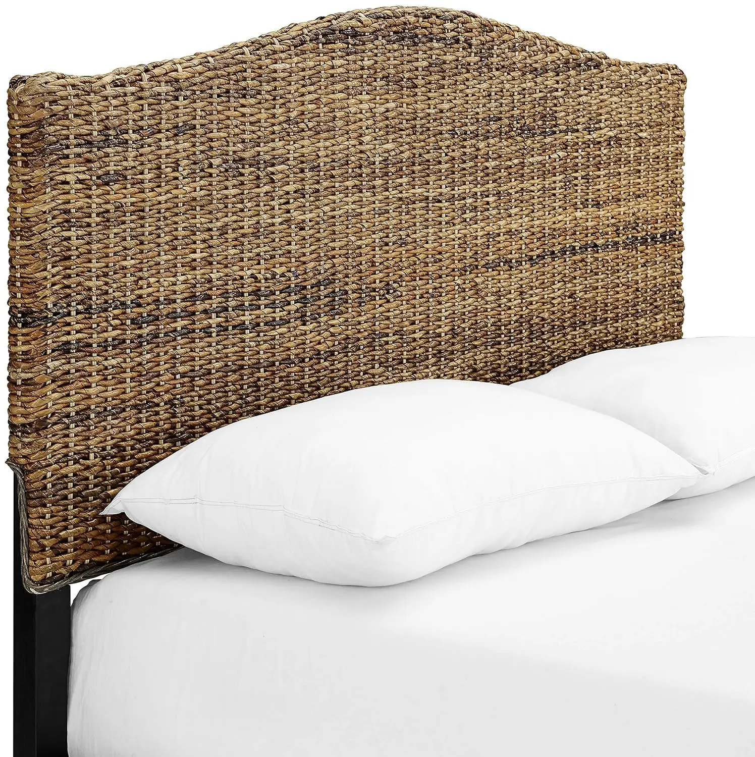 Handwoven Natural Fiber Rattan Bed Headboard Banana Leaf Queen Size Bedroom Furniture, Customized
