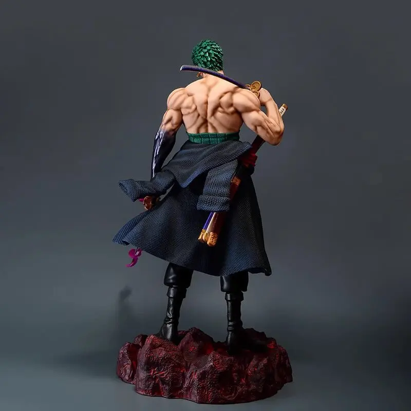 Statue brother 3 heads carving 73cm oversized knife carrying Sauron Luffy Ace with platform ONE PIECE top war figure