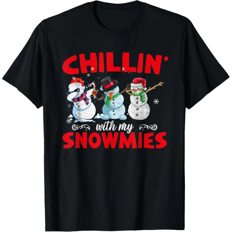 Chillin With My Snowmies Ugly Funny Snowman Christmas T-Shirt