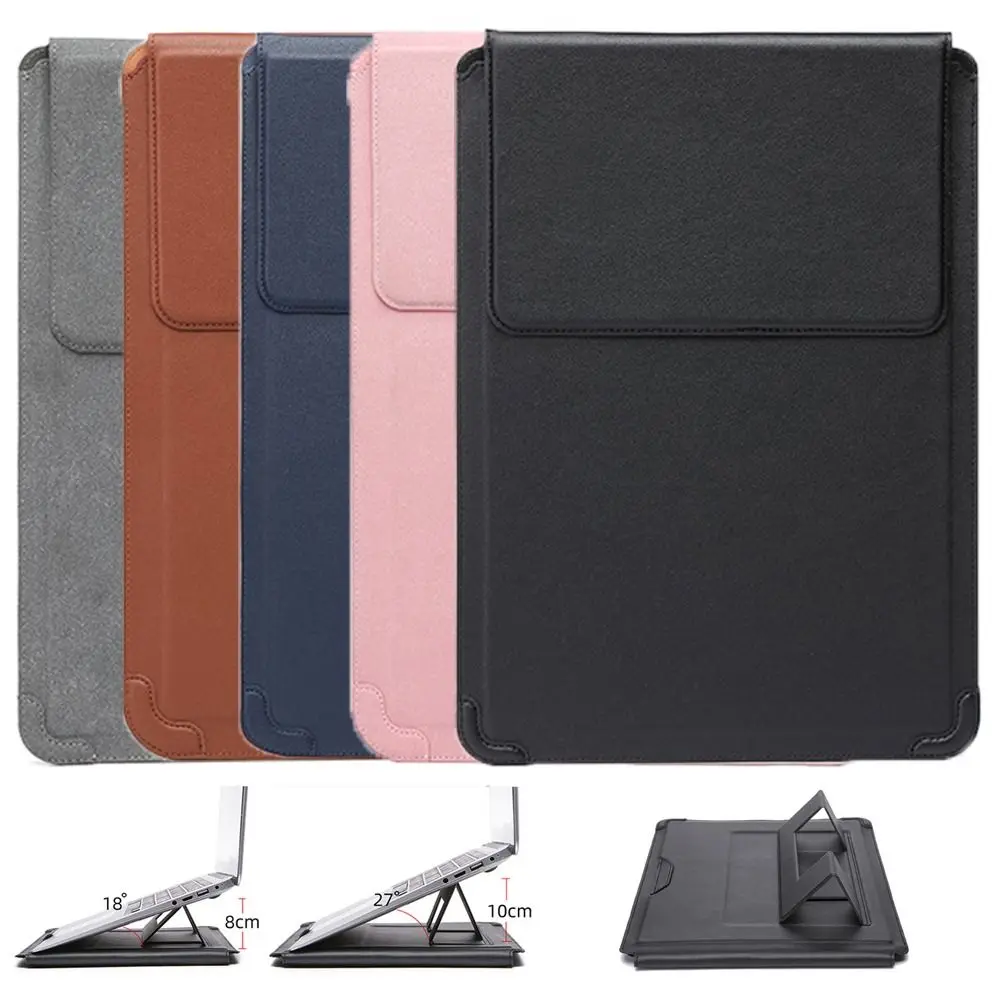 14/15-16 inch Universal 4 in 1 Laptop Sleeve Case Leather Shockproof Protective Cover Heat Dissipation Portable Tablet Pouch