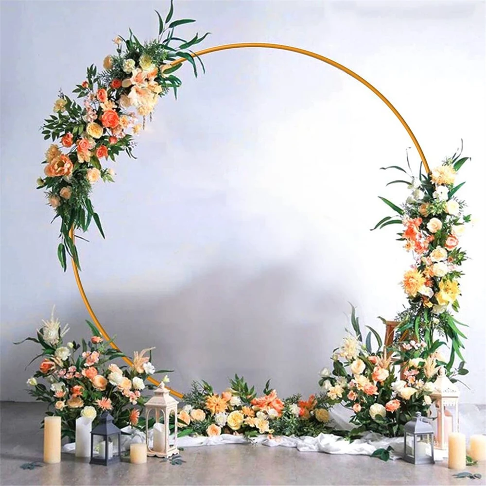 Round Metal Balloon Arch Frame Wedding Arch for Ceremony Birthday Party Christmas Thanksgiving Day Balloon Arch Support Kit