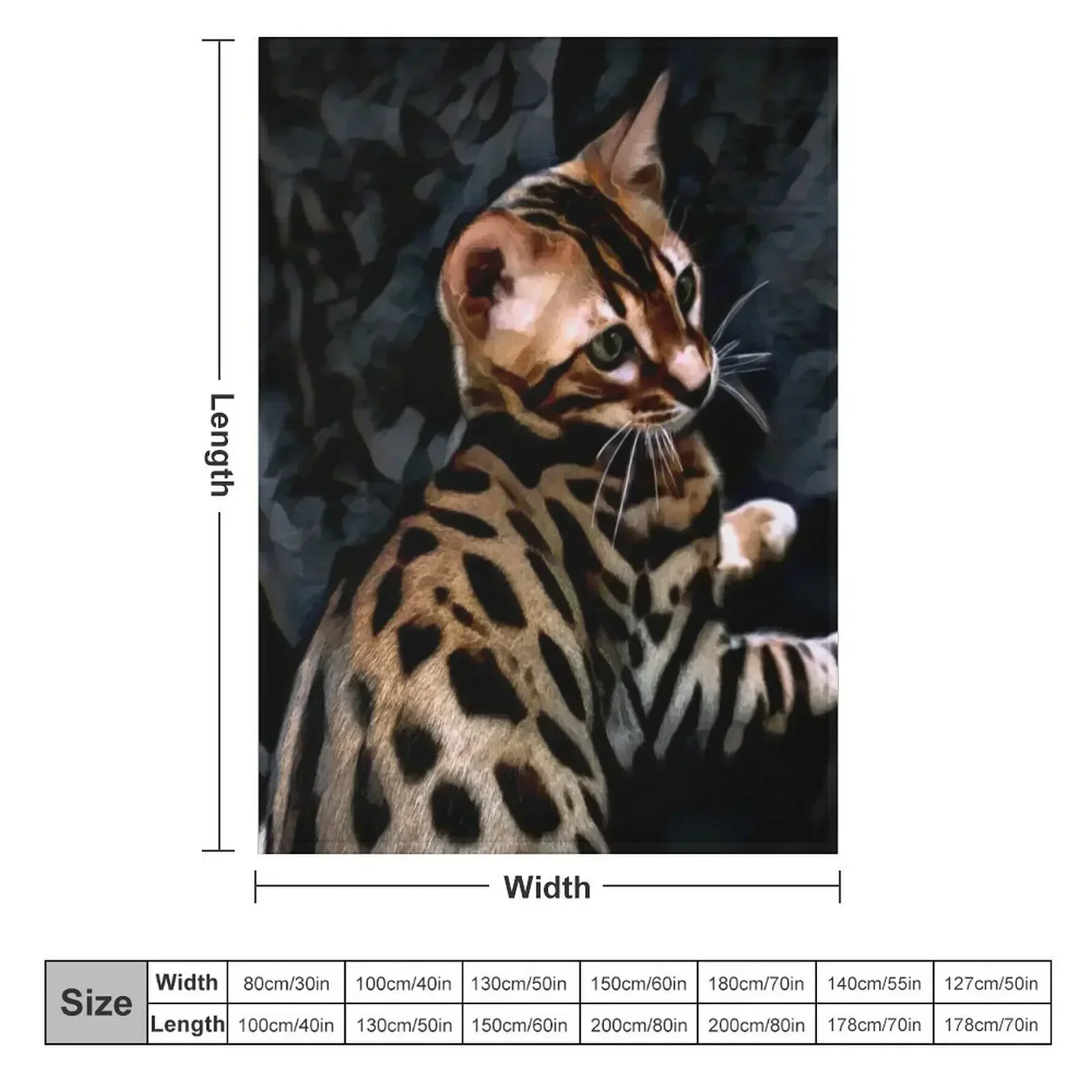 Gold Bengal Kitten On A Dark Background Throw Blanket Beautifuls blankets ands Thins Sofas Polar for sofa Blankets