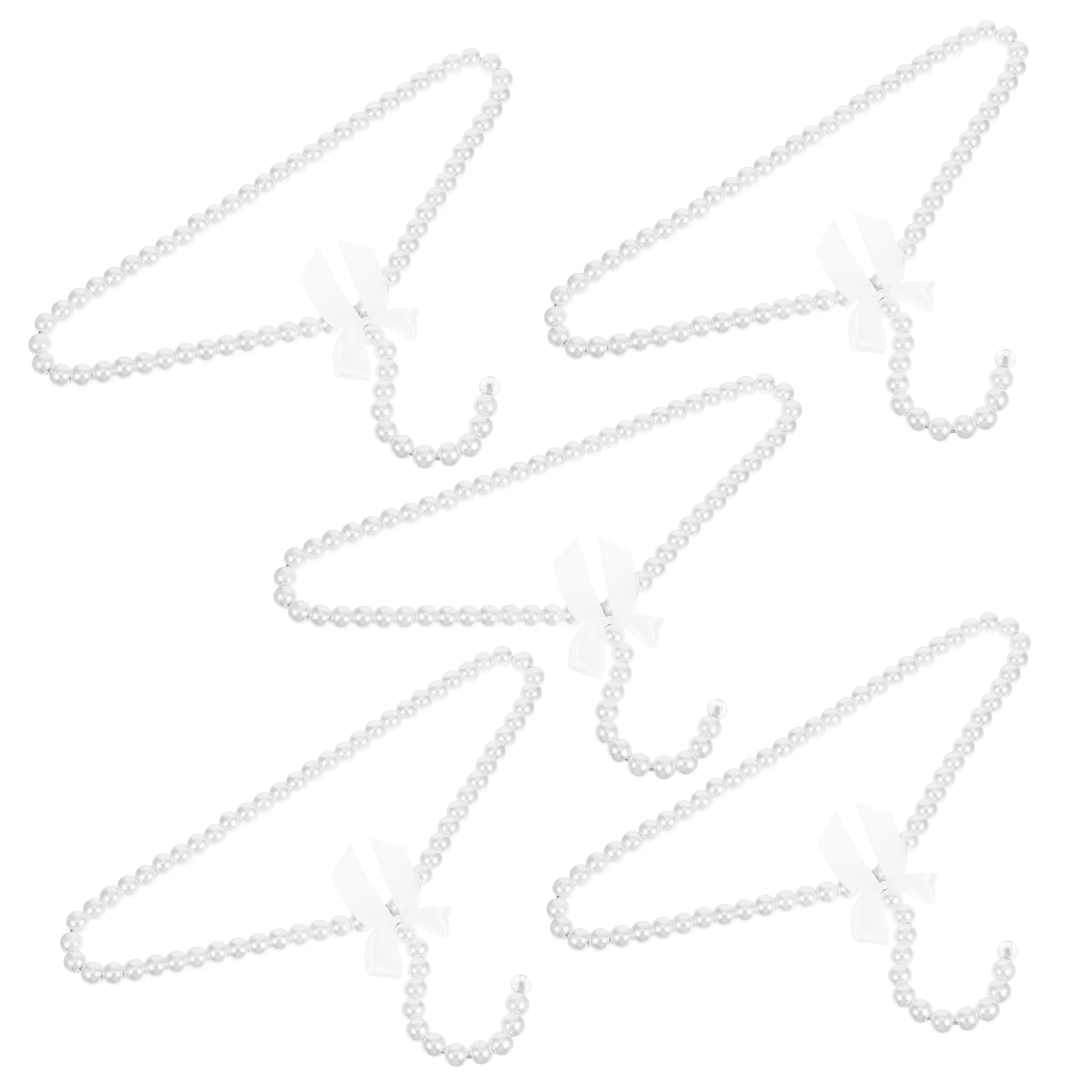 

5pcs Anti-slip Pearl Clothes Hangers Lightweight Small Hangers for Closet Kids Baby Drying Storage Organizers