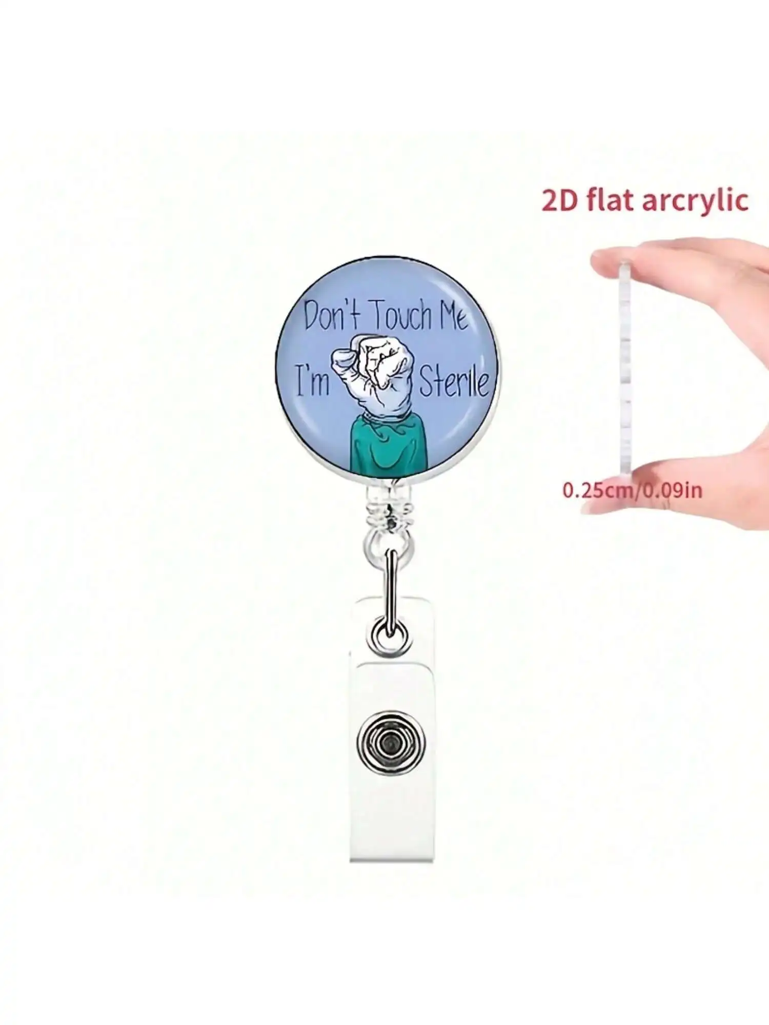 Bobine de badge rétractable, 1 pièce, design d'infirmière, porte-carte d'identité en acrylique Durable pour infirmières, employés de bureau et étudiants,