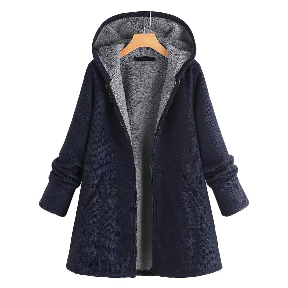 Jaqueta de Veludo com Capuz 5XL, Casaco Quente de Inverno Casual para Mulheres Gordinhas, Com Zíper, Manga Longa, Ajuste Solt...