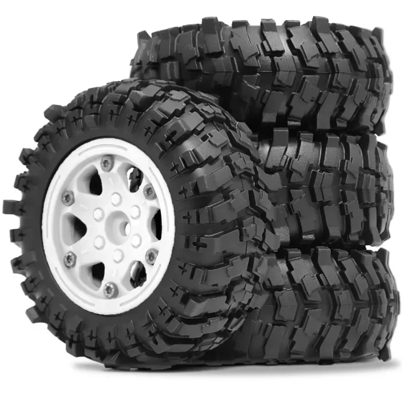 

4pcs 88mm 1.9" Beadlock Plastic wheel hub and Soft Rubber Tire Set for 1/10 RC Crawler Car Axial SCX10 Pro Capra Trxs TRX4 D90