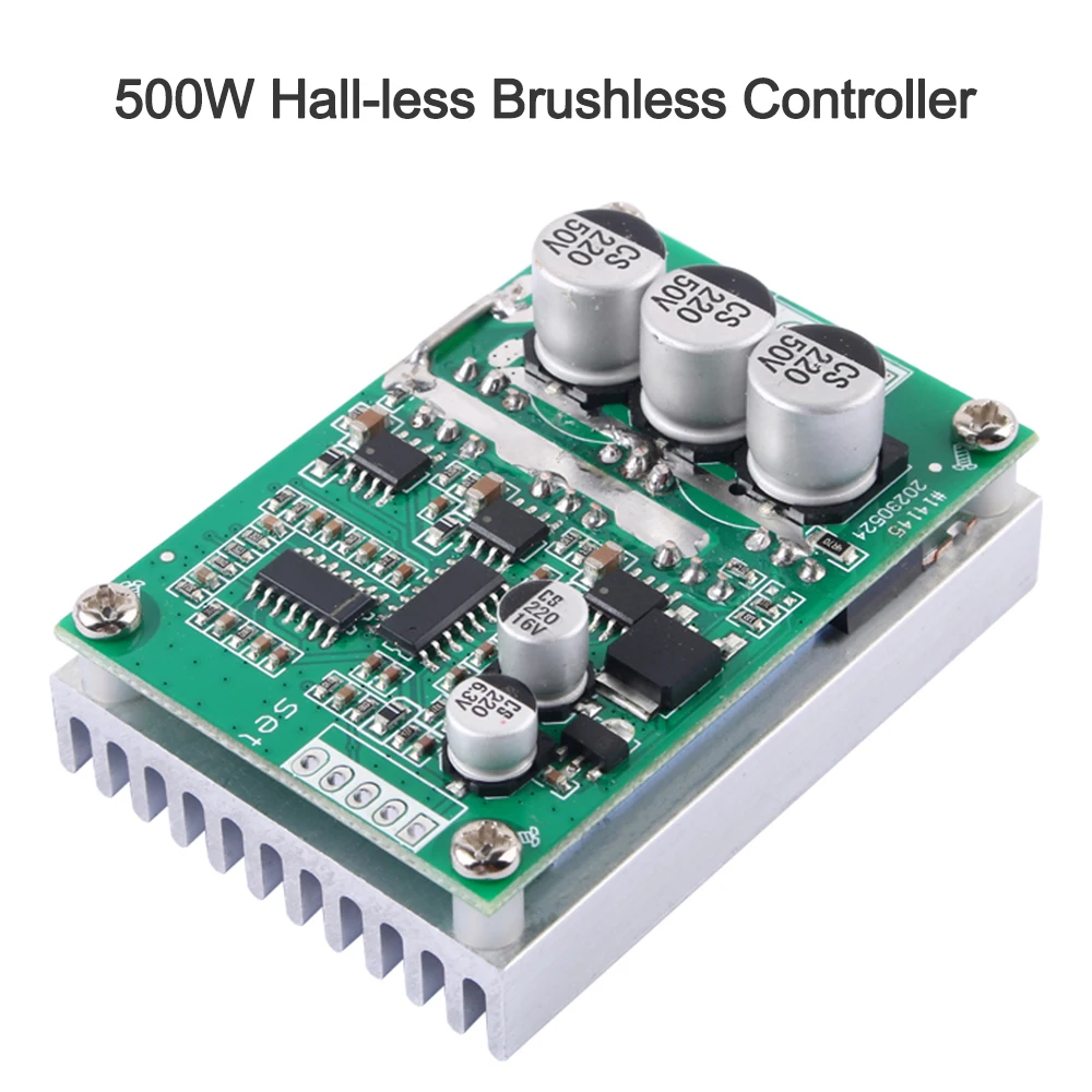 500W Brushless, Hall-Effect-Free Motor Driver Board, 12–36V DC, 15A Forward/Reverse Speed-Controlled High-Power Controller
