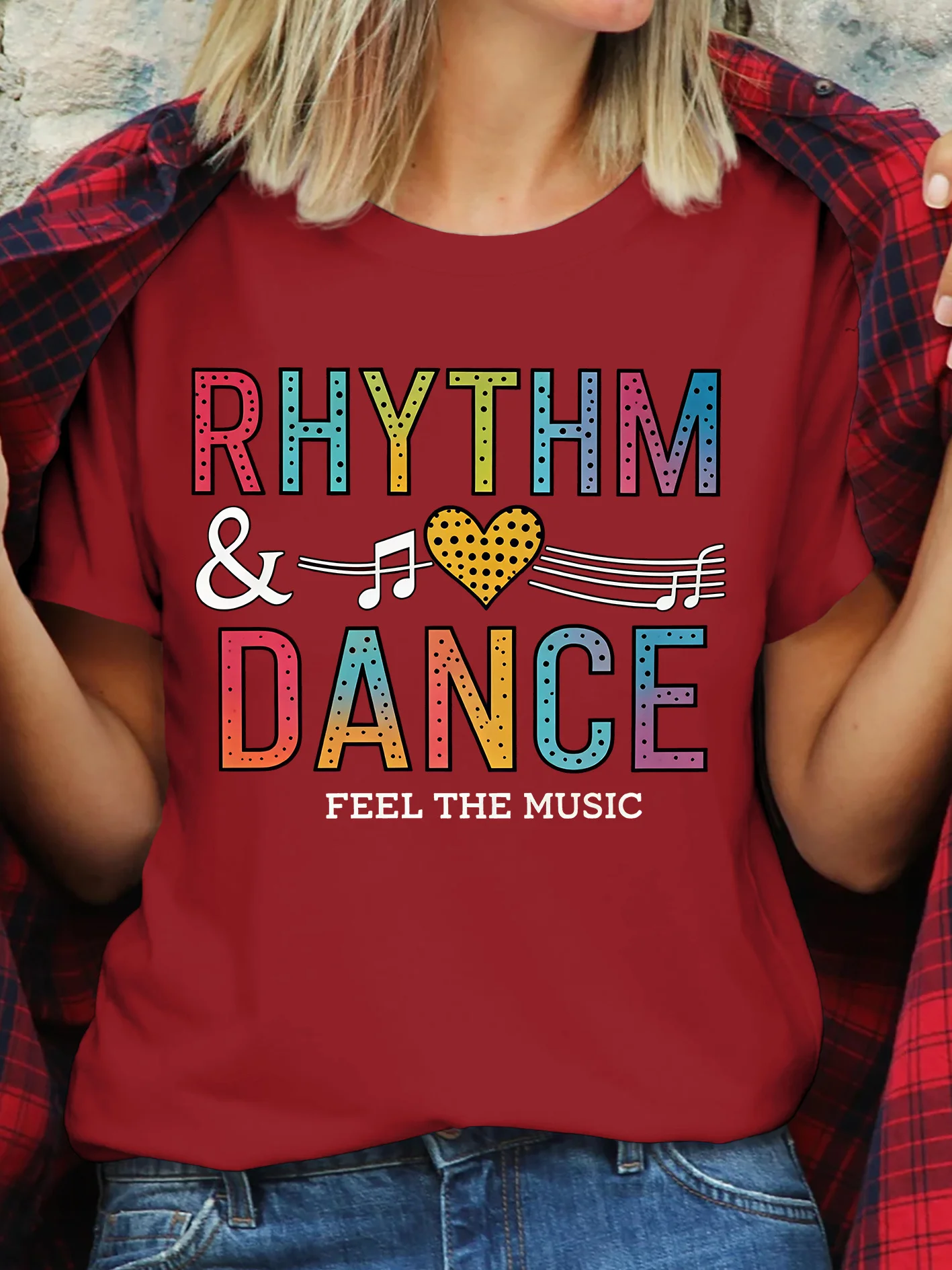 Women's T-shirts RHYTHM&DANCE Printed Round Neck Women's Clothing Daily Fashion Casual Breathable Women's Tops