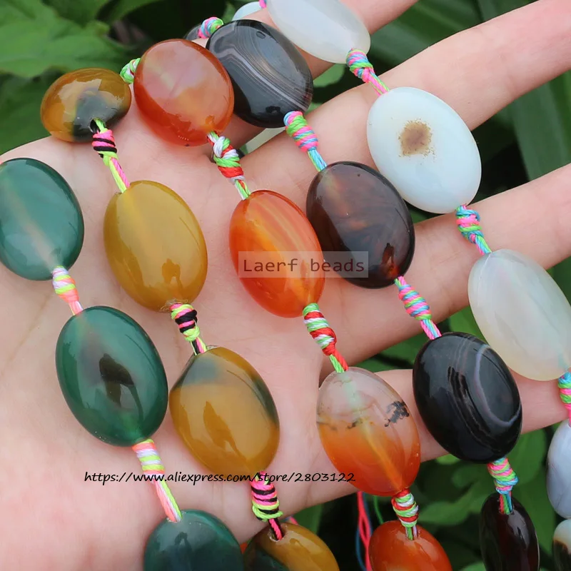 

12pcs Around 17-18X24-25mm Natural Agate Oval shape beads ,For DIY Jewelry Making !