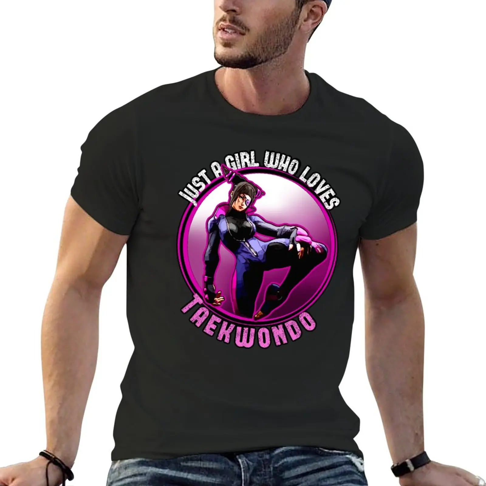 New Just a girl who loves taekwondo, gift for street fighter fan, gamer, juri fan, tae kwon do T-Shirt