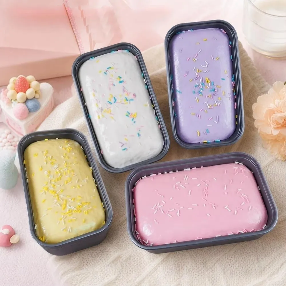 Realistic Cream Box Cake Squishy Toy Super Soft Slow Rebound Fidget Toy Vibrant Color Flexible Slow Rising Toy Calming Sensory