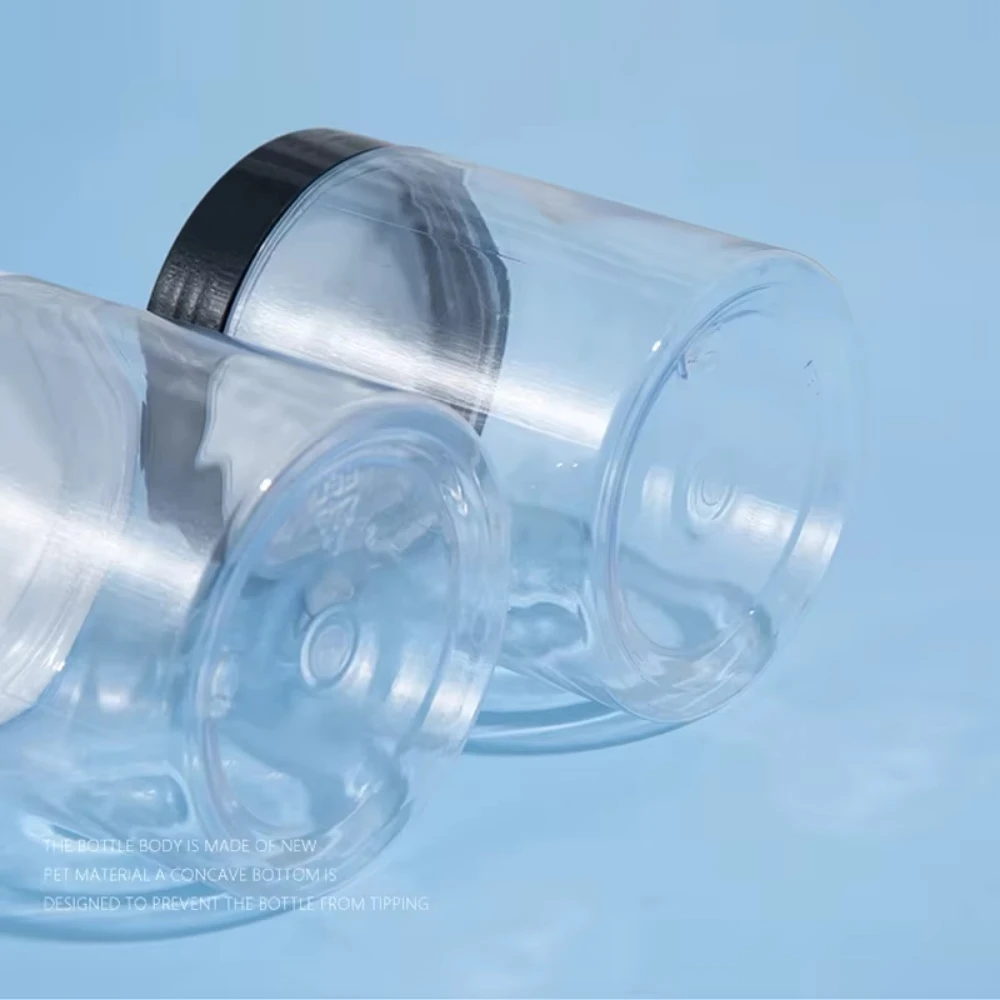 12 Uds. Tarro y tapas de plástico transparente de 50/100/150/200/250ml, tarro de crema cosmética para el cuidado de la piel, juego de viaje, botellas rellenables, tarros de almacenamiento