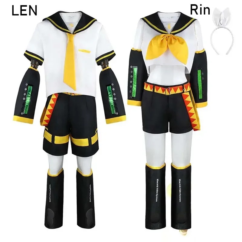 

Anime Rin Len Cosplay Costume Len Rin Cosplay Len Costume Kagamine JK Uniform for Halloween Comic Con Outfits