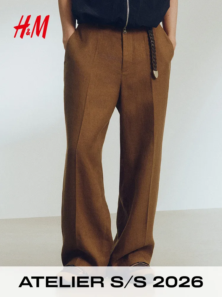 

Atelier HM Men's Loose Fit Fashionable Summer New Linen Trousers 1321681 Casual Style Comfortable Breathable High Quality