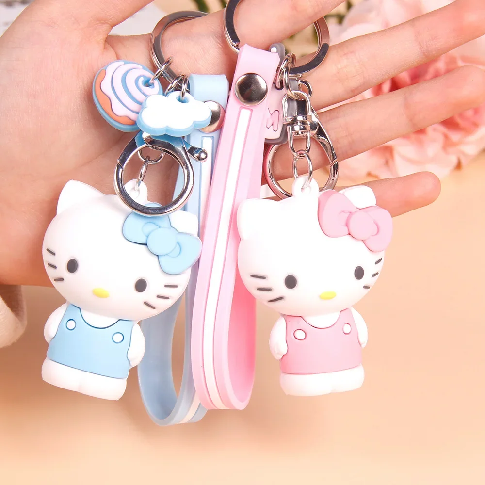 Hello Kitty Cinnamon Dog Anime Keychain Doll My Melody Key Chains Kuromi Small Pendant Sanrio Phone Bag Accessories Girls Gifts