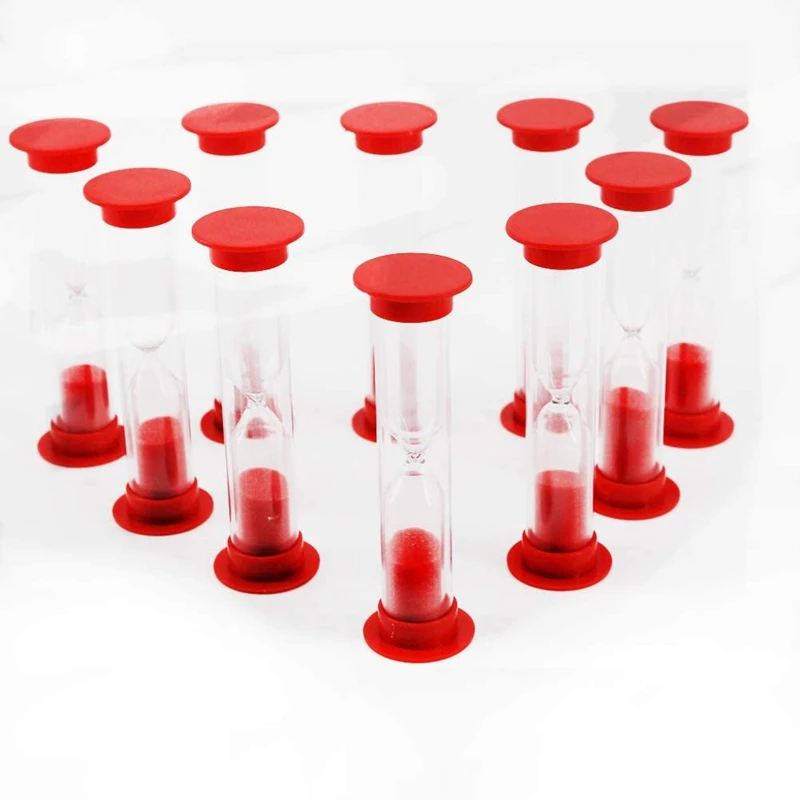 HOT SALE 30 Sec Sand Timer Hourglass Sandglass Clock Countdown Bulk Toy Set Timers Kids Games Pack Of 20 (Red Sand)