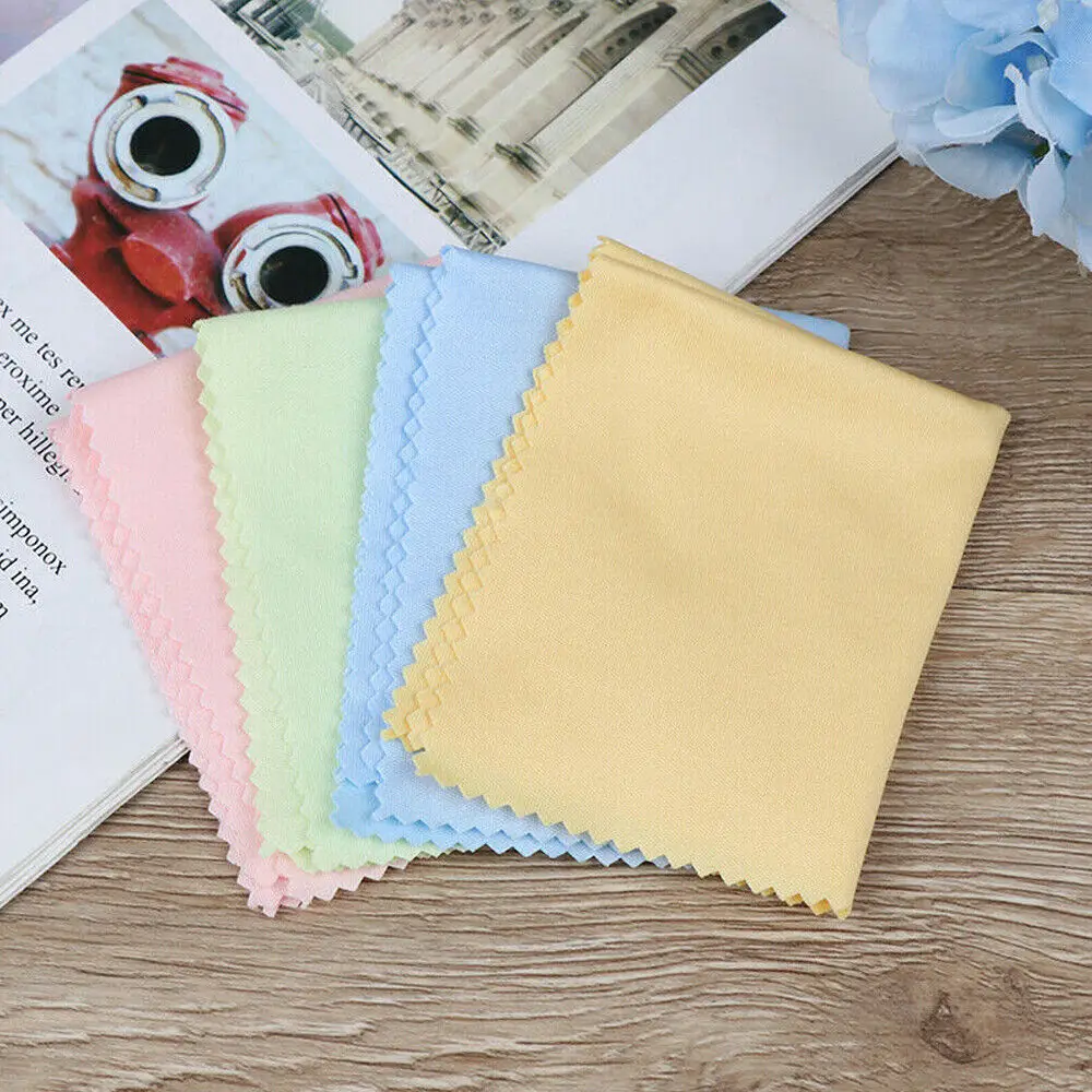 10pcs Microfiber Cleaning Cloth Glasses Cleaning Cloth For Eyeglasses Phone Screen Camera Lens Screen Cleaning 15cm*15cm