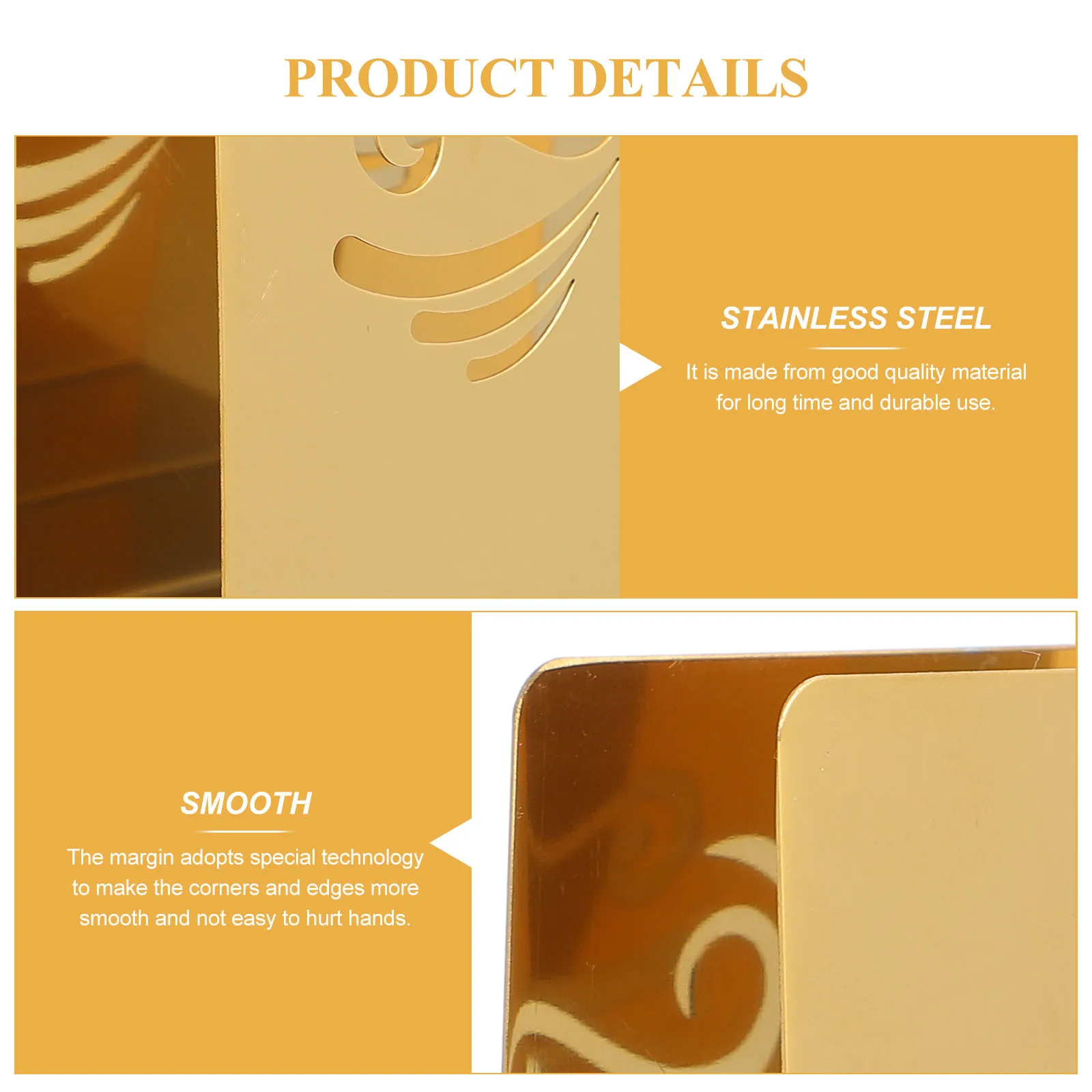 

1Pcs Stainless Steel Napkin Holder Stylish Tissue Rack Creative Paper Stand for Home Restaurant Desktop Organizer