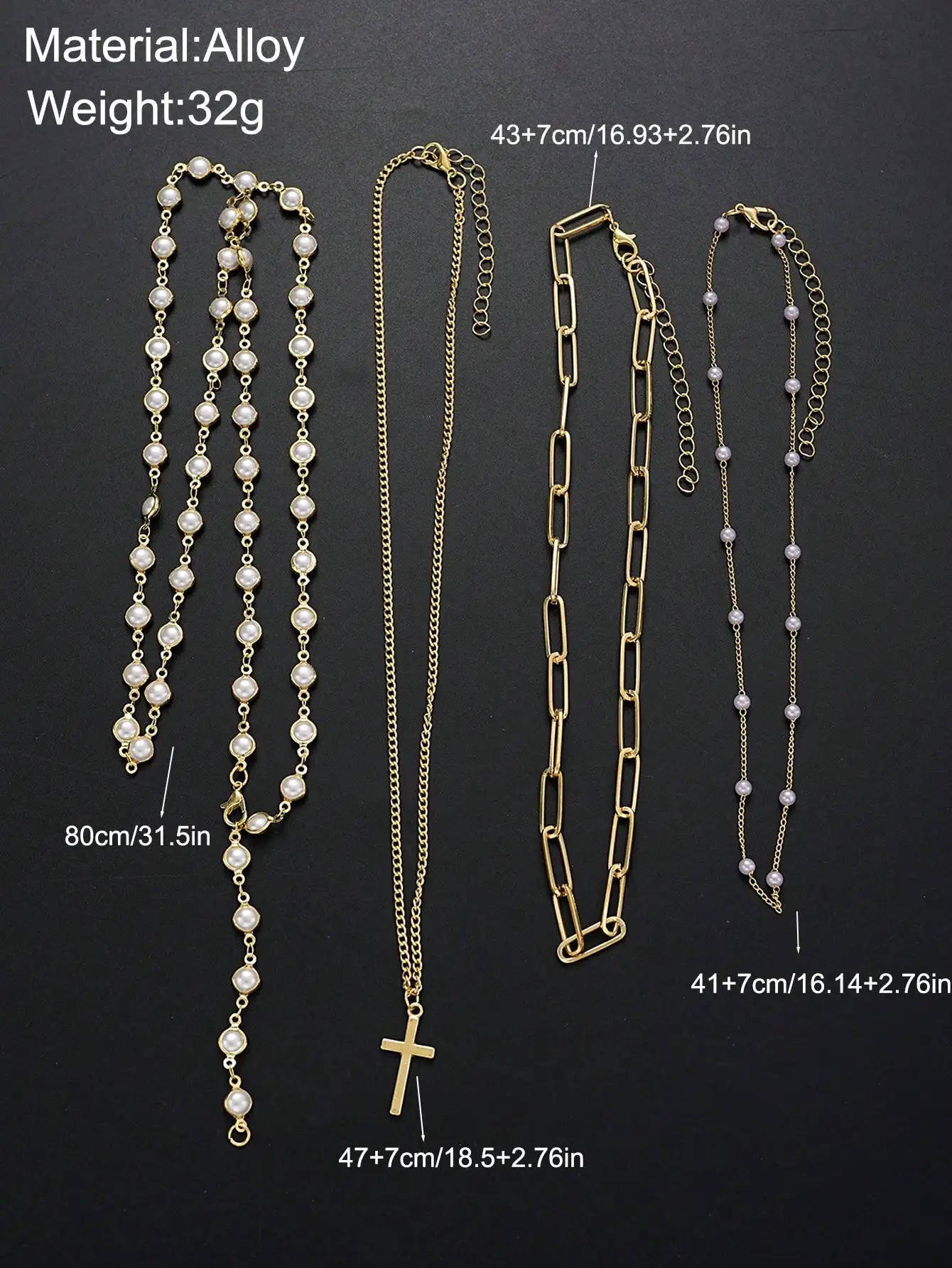 طقم قلادة معدنية عصرية وبسيطة وأنيقة للنساء مكون من 1/4 قطعة مع قلادة طويلة على شكل حرف Y وعناصر متقاطعة، مناسبة للارتداء اليومي والحفلات والعطلات والمواعيد كهدية للعطلات