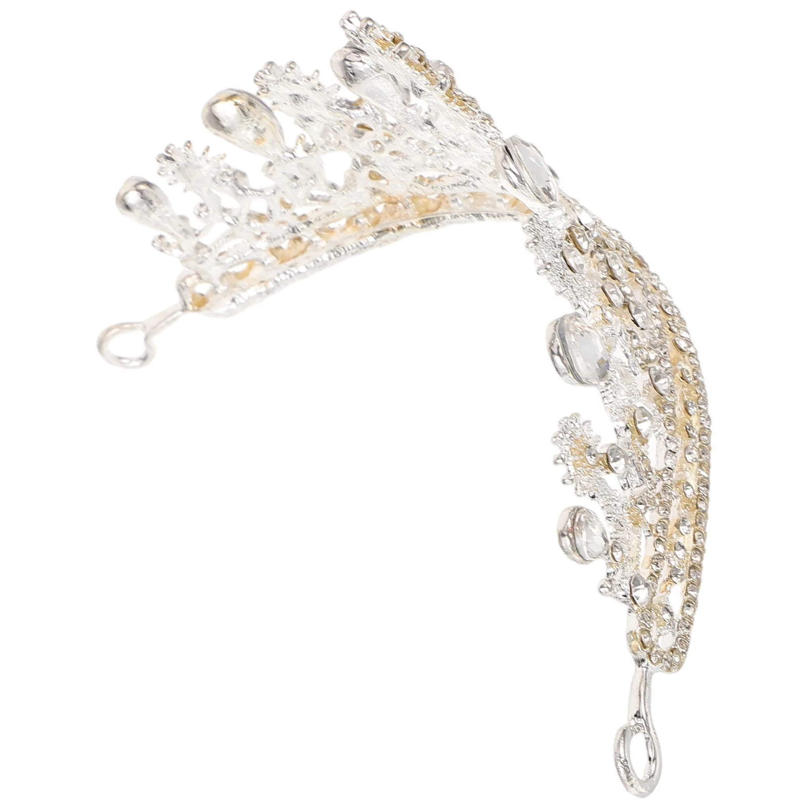 

1pc Bride Crown Alloy Rhinestone Inlaid Round Hair Accessory Wedding Party Baroque Retro Crown Women Lady White