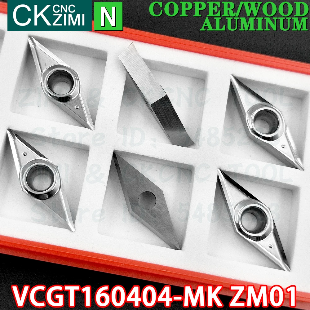 VCGT160404-MK ZM01 VCGT 160404 MK ZM01 Carbide aluminum wood Insert Turning inserts Tool CNC mechanical Metal lathe Cutting Tool