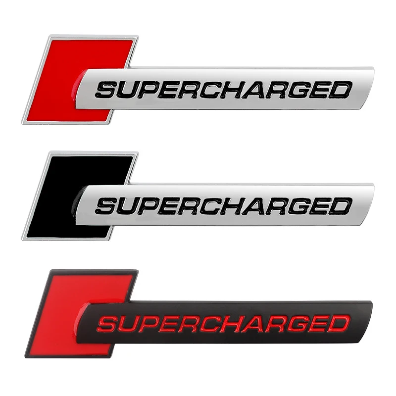 3d Metal Supercharged Emblem Badge Decal Car Sticker For Q7 S Line A6 C6 A8 D4 S4 B8 S6 C5 V6 Supercharged Logo Accessories