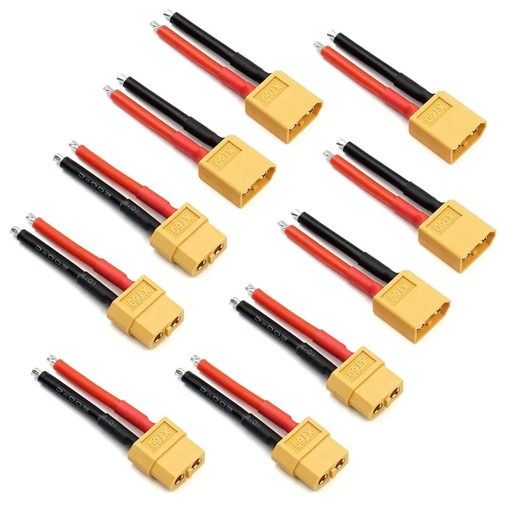 

5 Pairs XT60 Plug Connector Female Male 14AWG Silicone Wire RC LiPo Battery Cable Drone Car Boat