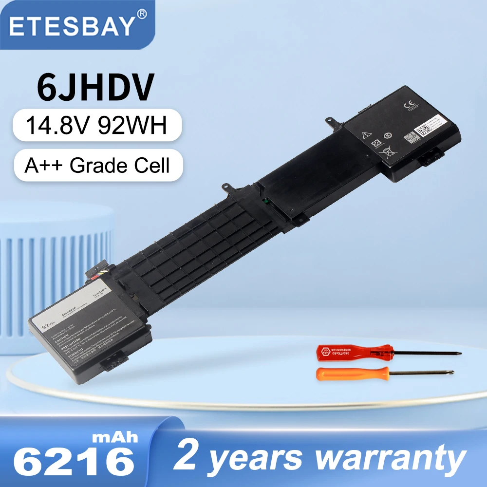 ETESBAY 6JHDV Laptop Battery For Dell Alienware 17 R2 R3 5046J P43F ALW17ED-1728 ALW17ED-1828T ALW17ED-2728 AW17R3-7092SLV