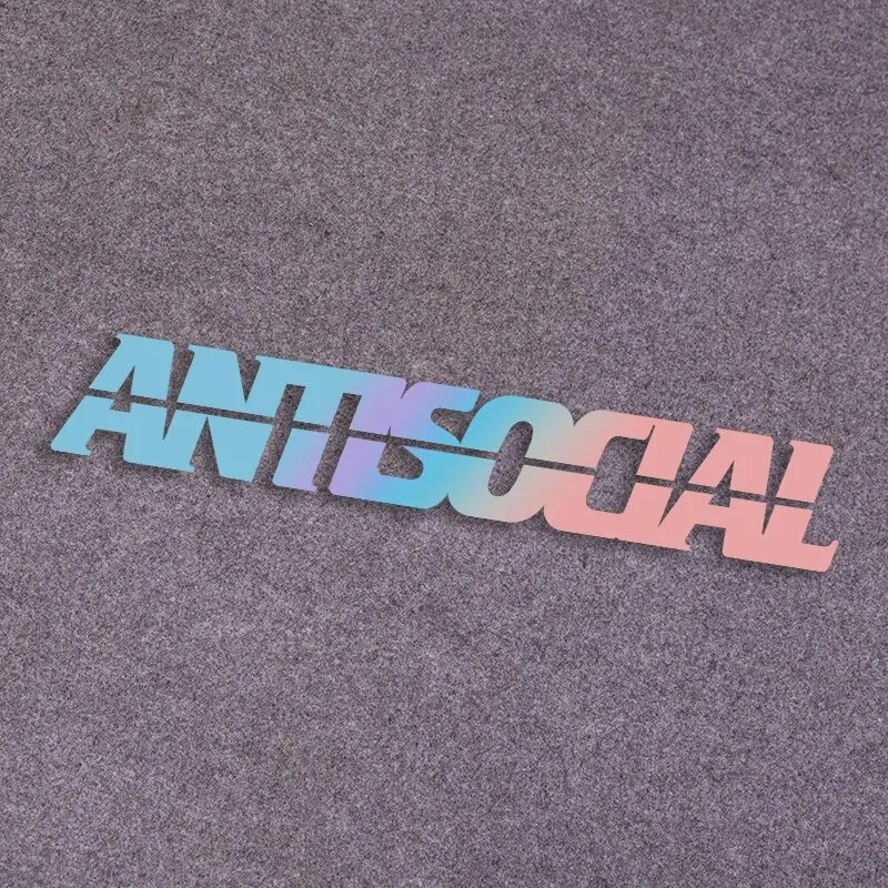 Letter Sticker Vinyl Waterproof Antsocial Decal Non-Fade Reflective Cool Car Decoration Sticker Unique Gift