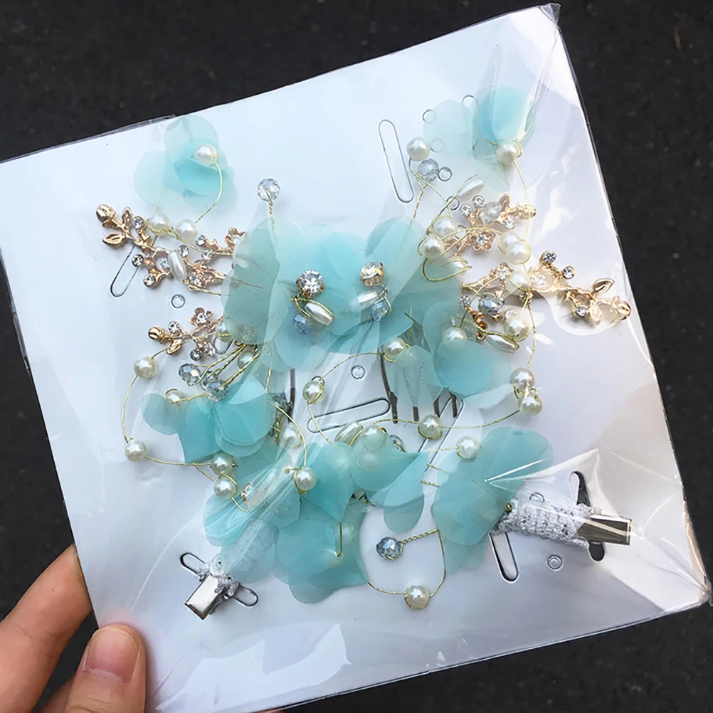 

Comb Hairpin Accessories Set Jewelry for Wedding Women Pins Modeling Decorations Bridal Headdress Blue Hairpins Bridesmaid