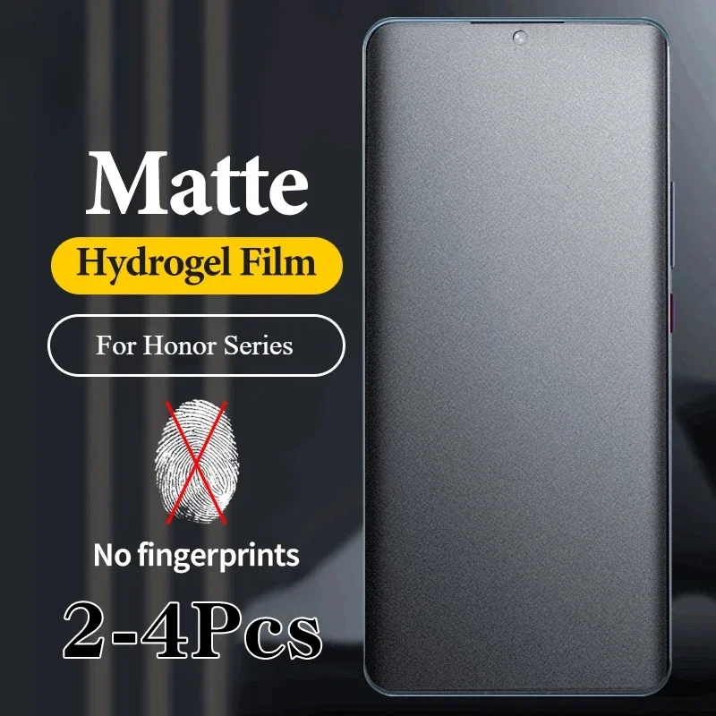 1-4PCS Silicone Matte Hydrogel Film for Honor 300 200 100 90 80 SE Curved Screen Protector for Honor 50 60 70 Pro Plus Soft Film