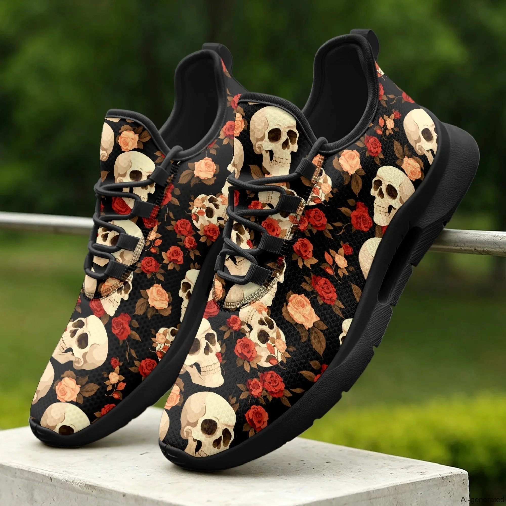 XIXIRIMIDO Tenis Feminino Lace-up Casual Shoes Nurse Sneakers Man Shoes Women's Sneakers and Casual Shoes Skull Print 35-48