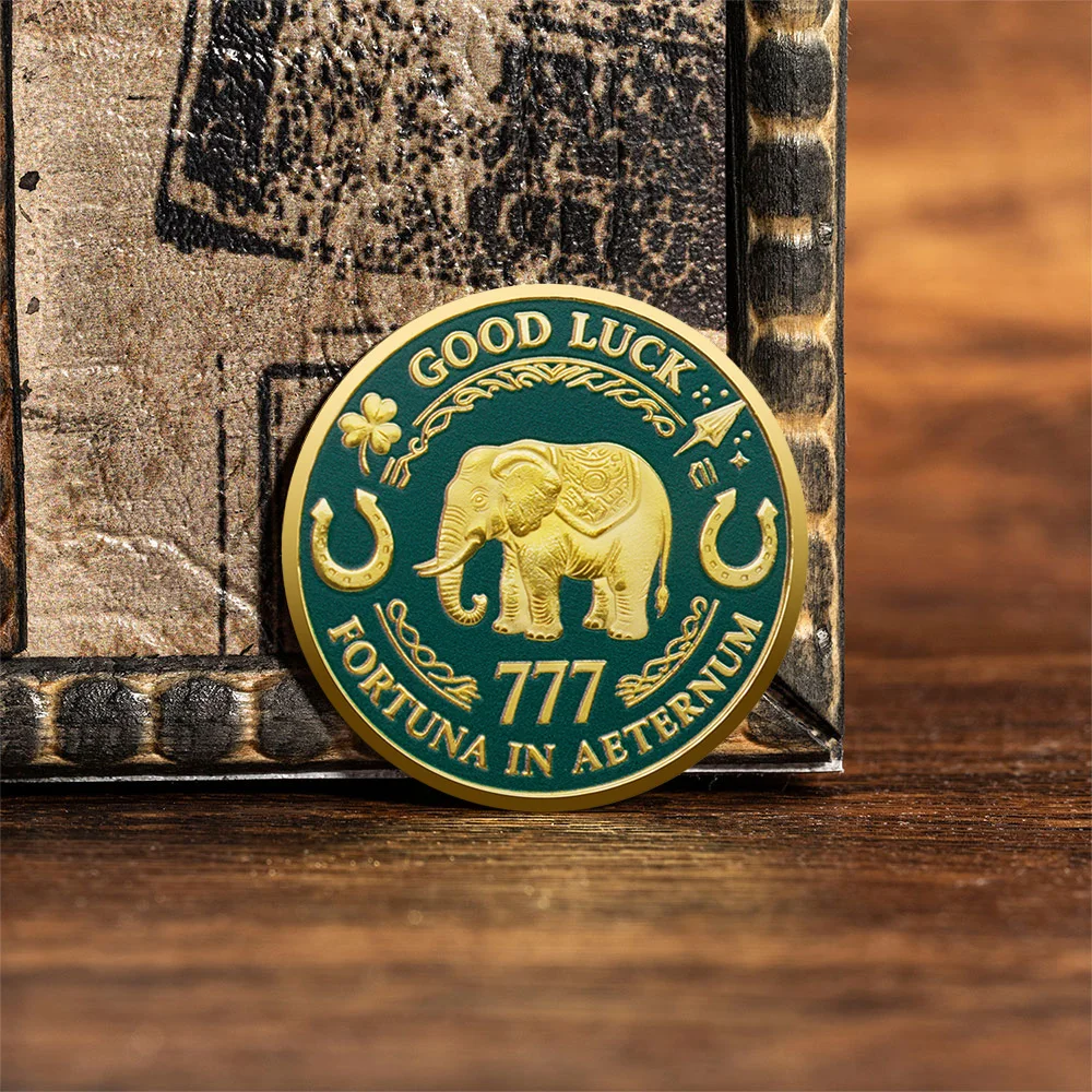 عملة تذكارية مطلية بالذهب البرسيم حسن الحظ فورتونا في عملة تذكارية الأبدية ديكور المنزل