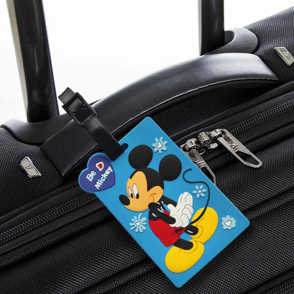 Disney Cartoon Luggage Tag Soft Silica Gel Suitcase Tag Name Address Holder Cute Bears Baggage Boarding Tags Label