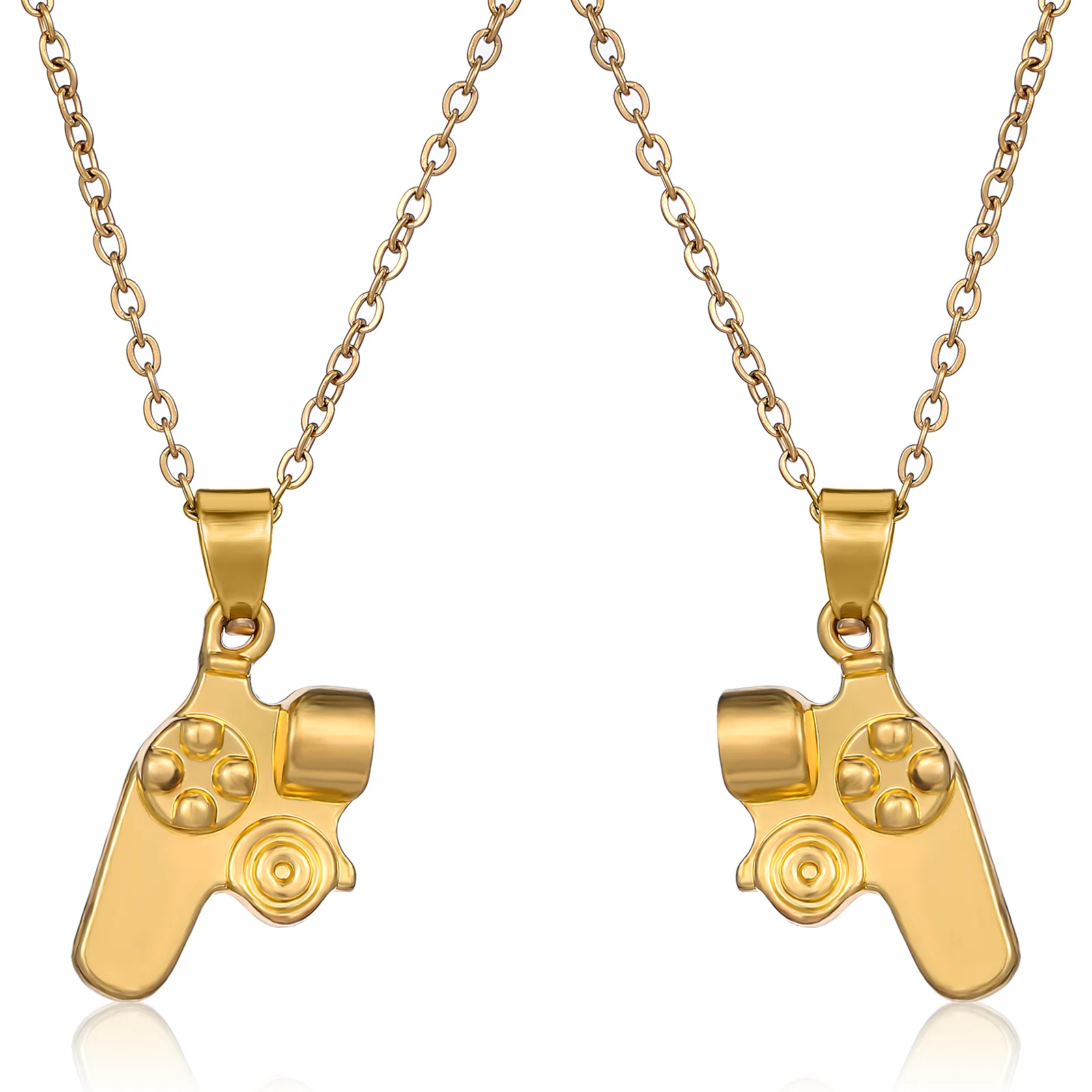 

1 set Elegant Couple Necklace Game Alloy Men Women Friendship Magnet Chain Adjustable Matching for Boyfriend
